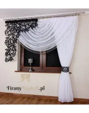 Firana draperia+koraliki sama draperia bez ażuru oraz kokonu karnisz 2m