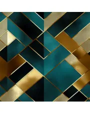 RUBIK Tkanina dekoracyjna VELVET, 150cm, kolor 001 petrol i złoto D00170