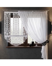 Komplet firan Klara — panel ażurowy 90×130 z koralikami (karnisz 1,8–2,2 m)