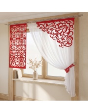 Komplet firan Klara — panel ażurowy 60×130 i narożnik 96×65 (karnisz 2,2–2,5 m)