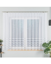 HALINA Firanka żakardowa gotowa na prosto, szerokość 400 x wysokość 160cm, kolor 003 biały ze srebrnym lurexem 000383
