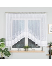 GENOWEFA Firanka żakardowa gotowa, szerokość 350 x wysokość 140cm, kolor 001 biały 023419