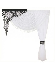 Firana draperia kokon i ażur kolorowy róże 3D 1,4m -3m