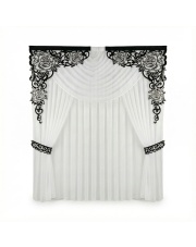 Firana draperia dwa kokony i dwa ażury narożne kolorowe róże 3D 1,6m -3m plus firana prosta