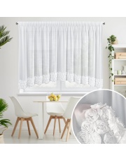 ZASŁONA GOTOWA ROSES 8 NA TAŚMIE 400 X 160 CM BIAŁY