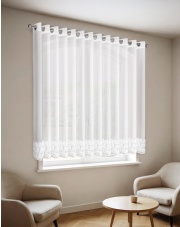 ZASŁONA GOTOWA ROSES 8 400 X 160 CM BIAŁY