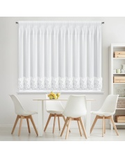 ZASŁONA GOTOWA ROSES 8 NA TAŚMIE 400 X 160 CM BIAŁY