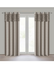 ZASŁONA GOTOWA ROSES 13 NA TAŚMIE 140 X 250 CM BEŻOWY