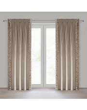 ZASŁONA GOTOWA ROSES 14 NA TAŚMIE 140 X 270 CM CIEMNOBEŻOWY