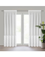 ZASŁONA GOTOWA ROSES 2 NA TAŚMIE 140 X 270 CM BIAŁY