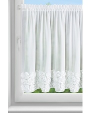 ZASŁONA GOTOWA ROSES 11 NA TAŚMIE 150 X 90 CM BIAŁY