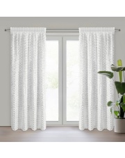 ZASŁONA GOTOWA ROSES 6 NA TAŚMIE 140 X 270 CM BIAŁY