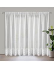 ZASŁONA GOTOWA ROSES 3 NA TAŚMIE 350 X 270 CM BIAŁY