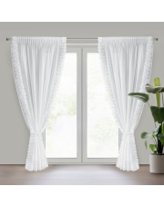 ZASŁONA GOTOWA ROSES 12 NA TAŚMIE 140 X 270 CM BIAŁY