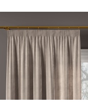 VELVI Zasłona gotowa na taśmie, szerokość 140 x wysokość 230cm, kolor 017 szaro-beżowy VELVI0