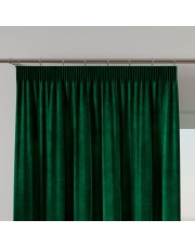 VELVI Zasłona gotowa na taśmie, szerokość 140 x wysokość 240cm, kolor 010 ciemny zielony; butelkowy VELVI0