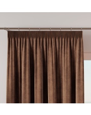 VELVI Zasłona gotowa na taśmie, szerokość 140 x wysokość 260cm, kolor 002 brązowy VELVI0